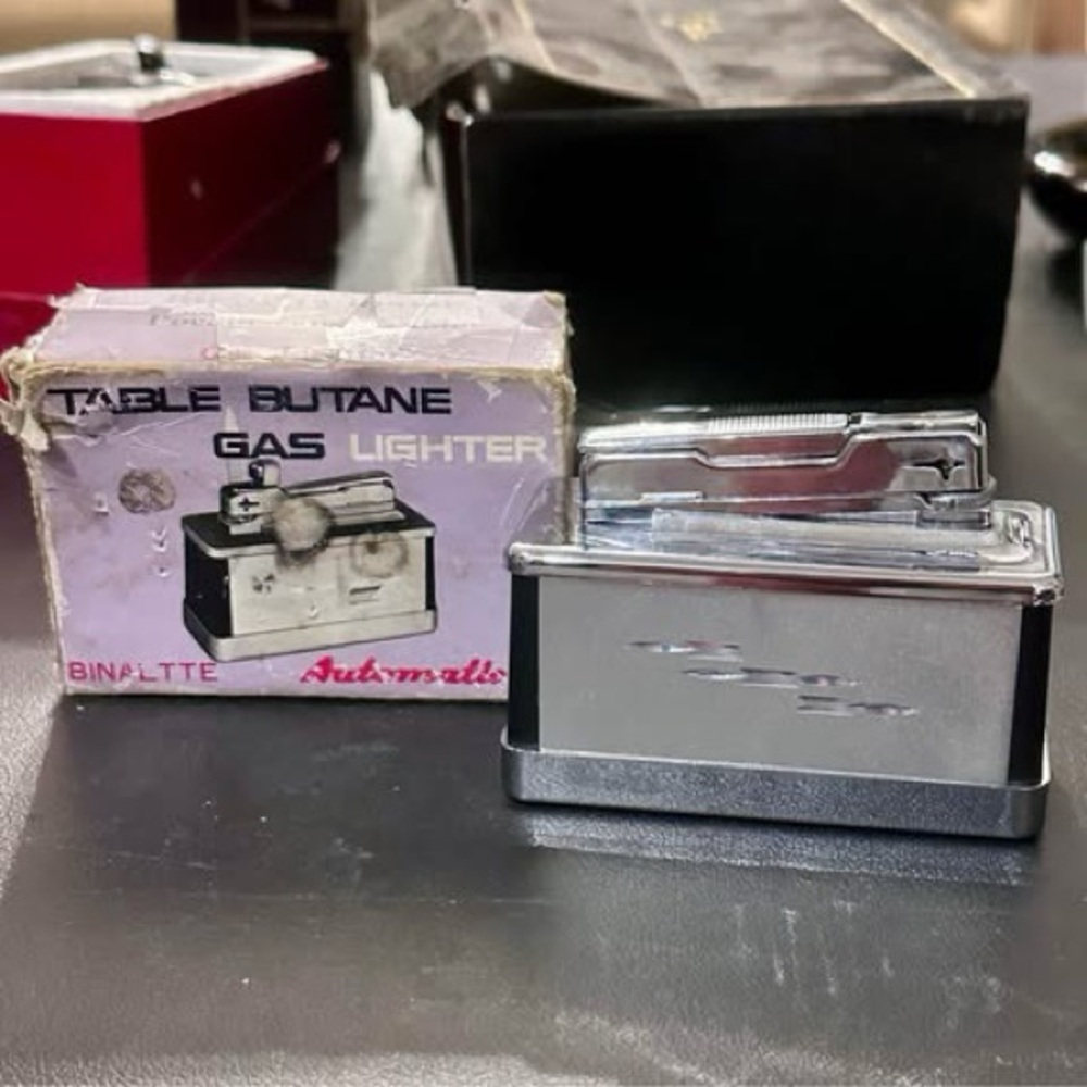 Vintage Binalite Euroflame Dual Convertible Table Pocket Lghtr in original box